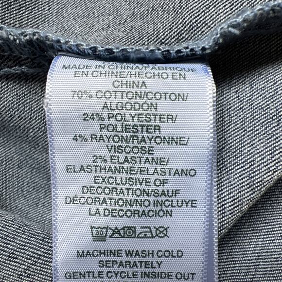 True Religion Shirt Womens Large Georgia Denim Glitter Cosy Fireside Wash NEW - Picture 12 of 12